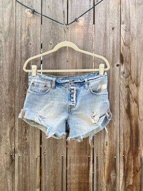 Light Wash Distressed Denim Women’s Shorts - Levi’s
